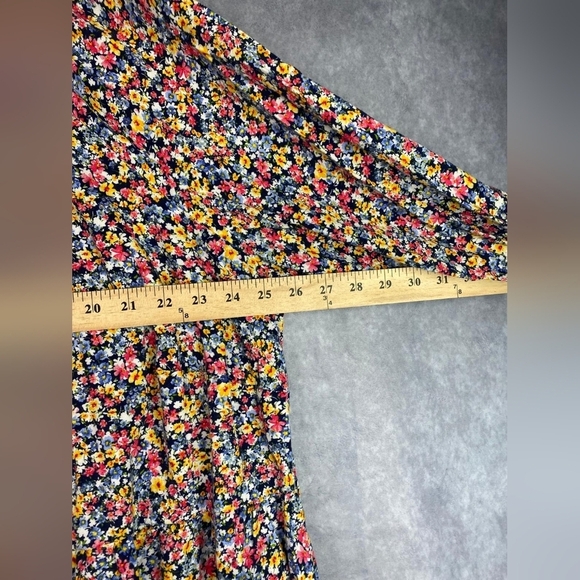 Old Navy Floral Printed Tiered‎ Midi Swing floral flattering Feminine Dress size - Picture 13 of 15